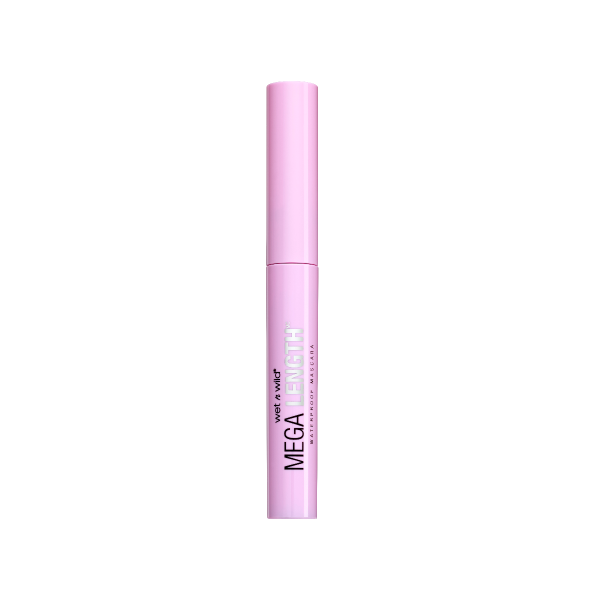 Wet n wild | MEGA LENGTH WATERPROOF MASCARA | Product front facing with cap on, with no background
