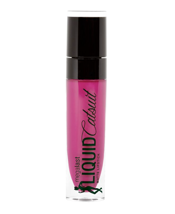 MegaLast Liquid Catsuit Matte Lipstick -Nice To Fuchsia - Product front facing with cap off on a white background