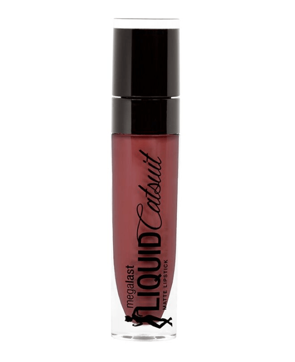 Wet n wild | MegaLast Liquid Catsuit Matte Lipstick -Give Me Mocha | Product front facing cap on, with no background