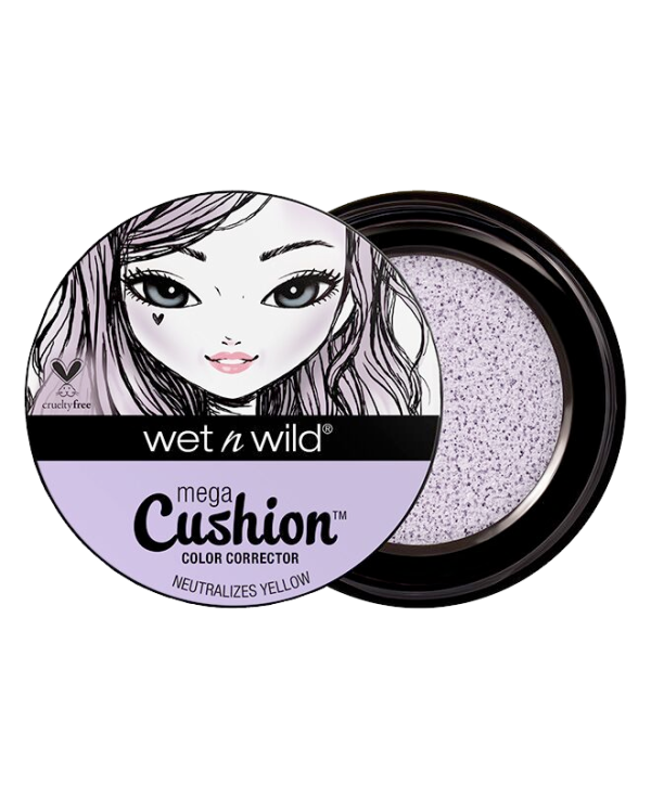 Wet n wild | MegaCushion Color Corrector -Lavender | Product front facing cap off, with no background