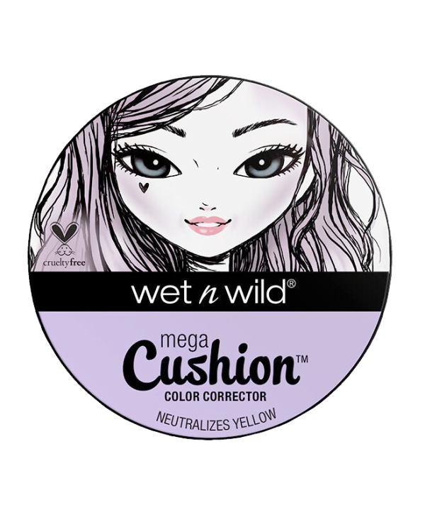 Wet n wild | MegaCushion Color Corrector -Lavender | Product front facing lid closed, with no background