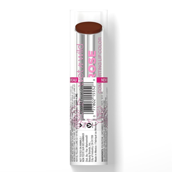 Wet n wild | Rose Comforting Lip Color- Pecan Glaze | Product back facing cap on, with no background