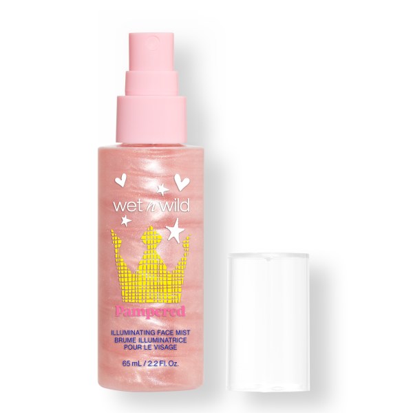 wet n wild | Pampered Illuminating Face Mist front facing with cap off