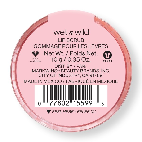 wet n wild | Pampered Lip Scrub, back of product