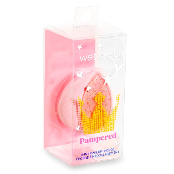 wet n wild | Pampered Makeup Sponge inside packaging, at an angle