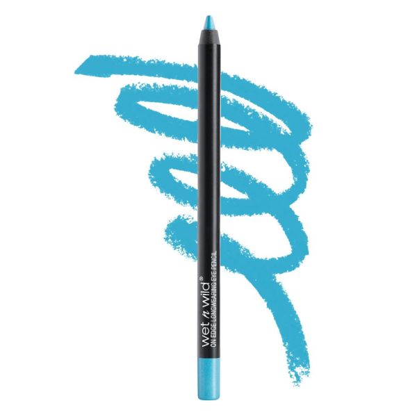 Wet n wild | On Edge Longwearing Eye Pencil – Sapphire and Ice | Product front facing cap off, with product swatch