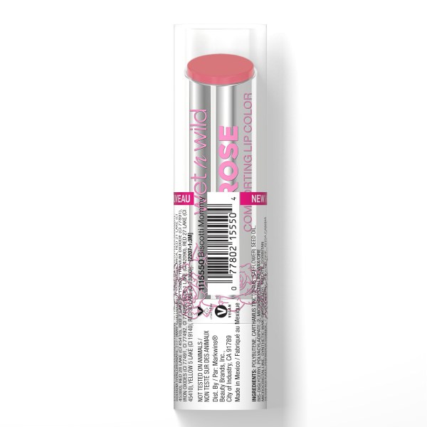 Wet n wild | Rose Comforting Lip Color- Biscotti Mommy | Product back facing cap on, with no background