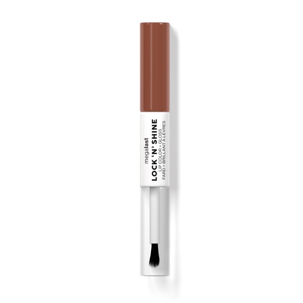 Wet n wild | Megalast Lock 'N' Shine Lip Color + Gloss- Lotus Petal | Product front facing cap on, with no background