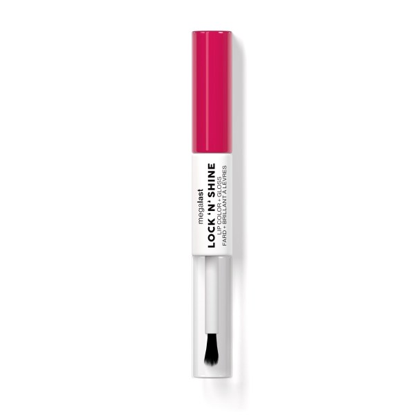 wet n wild | Megalast Lock 'N' Shine Lip Color + Gloss Irresistable | Product front facing cap on, with no background