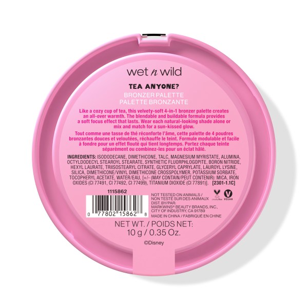 wet n wild | Tea Anyone? Bronzer Palette | Product backside