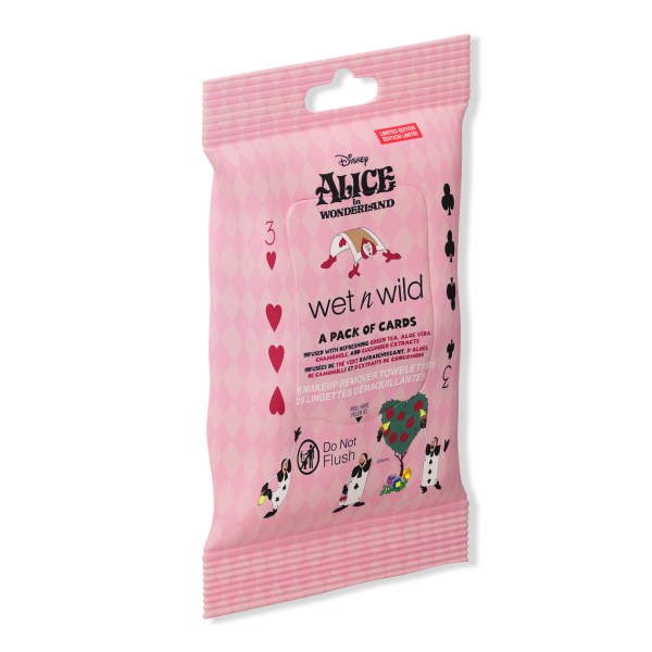 Wet n wild | A Pack Of Cards Makeup Remover Towelettes | Product angled in packaging, with no background