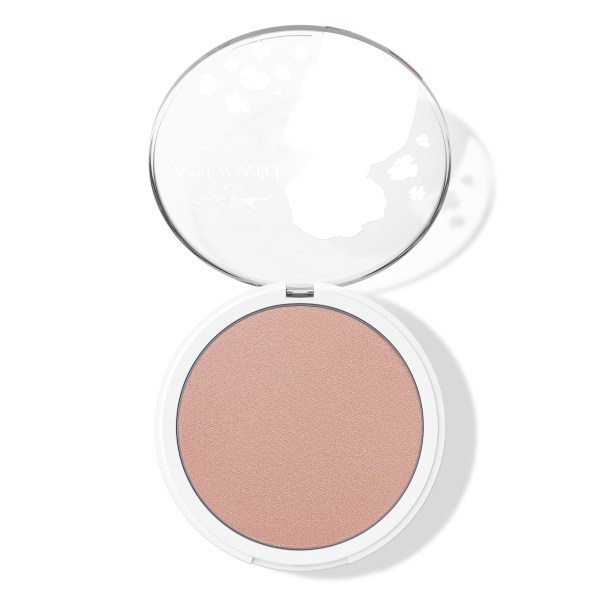 Wet n wild | Icon Highlighter- Peachy Pink | Product front facing lid opened, with product swatch