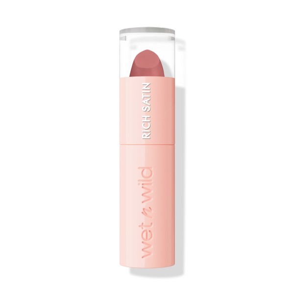 Wet n wild | Mega Last Rich Satin Lip Color | Product front facing lid closed, with no background