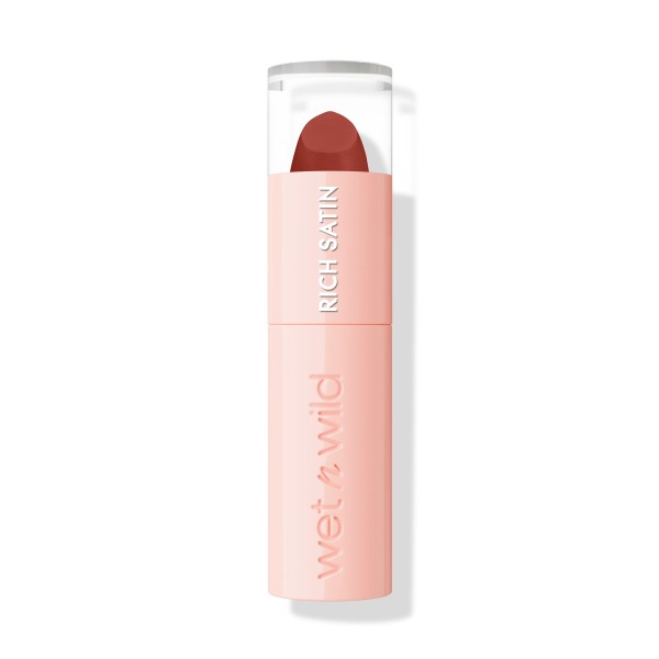 Wet n wild | Mega Last Rich Satin Lip Color | Product front facing lid closed, with no background