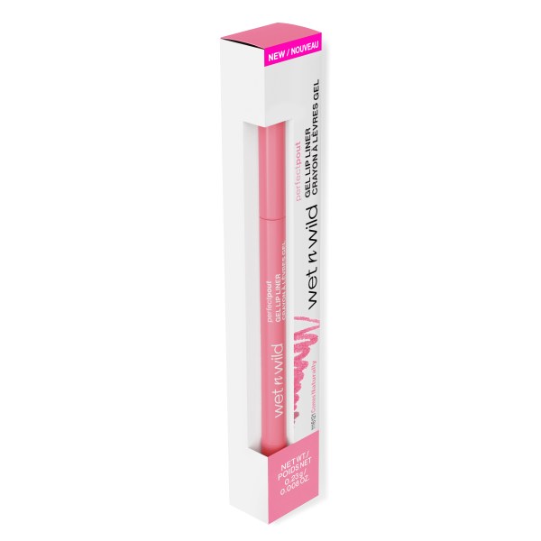 Wet n wild | Perfect Pout Gel Lip Liner | Product angled in packaging, with no background