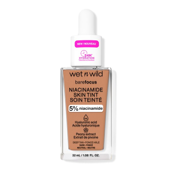 Wet n wild | Bare Focus Niacinamide Skin Tint | Product front facing lid closed, with no background