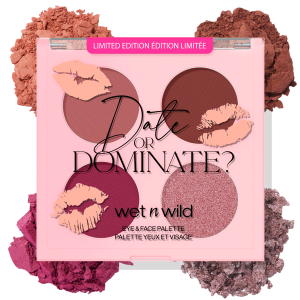 Wet n wild | Date Or Dominate Eye & Face Palette- Perfect Date | Product front facing lid closed, with swatches